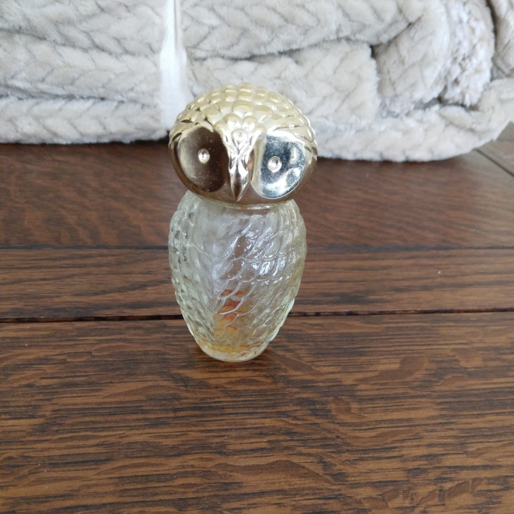 Vintage Avon Owl Empty Perfume Bottle - Sweet Honesty Cologne Empty